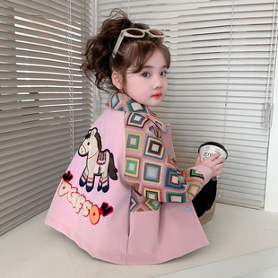 女童春秋外套2026新款儿童女宝宝春季小马女孩皮衣早春装上衣夹克