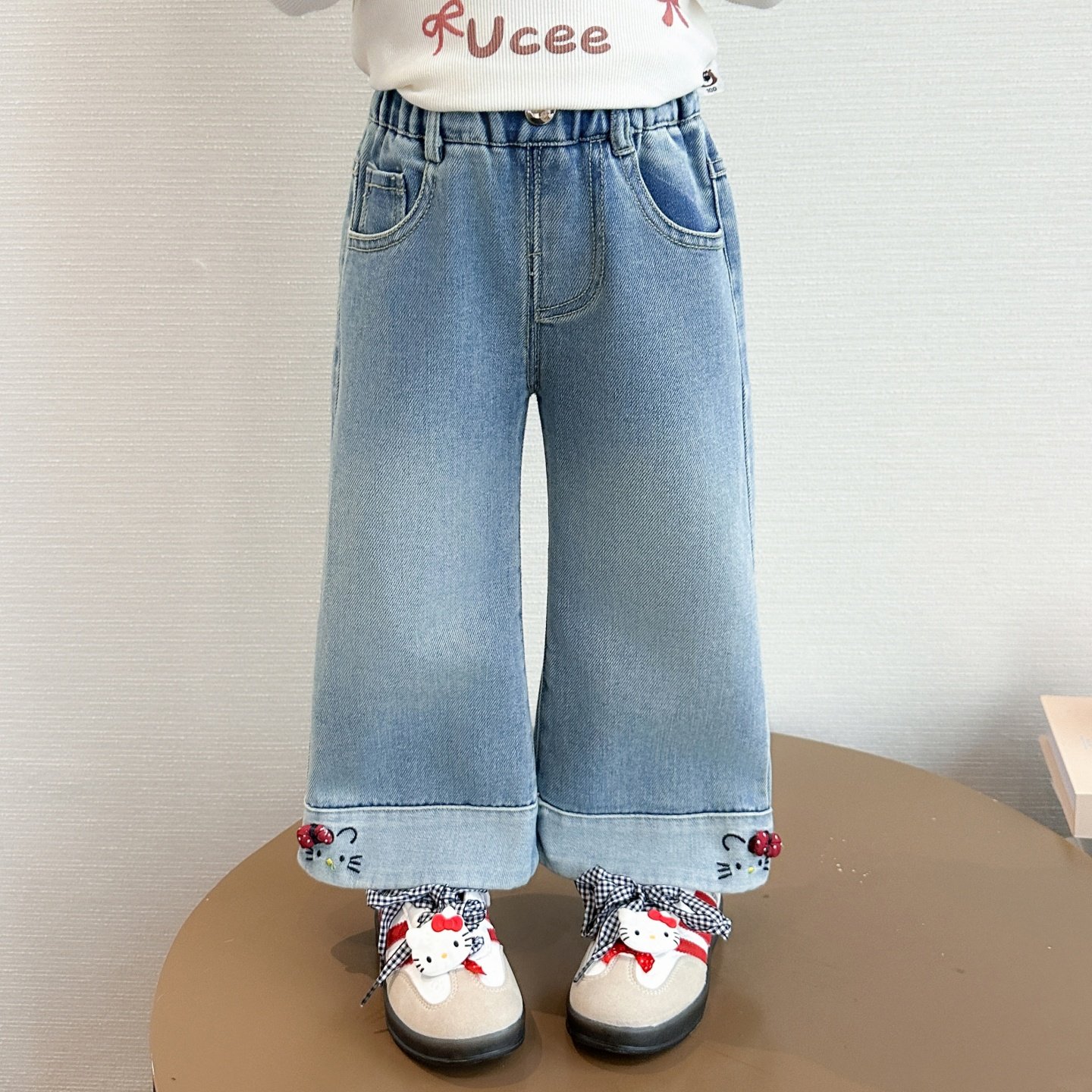 女童牛仔裤春秋款2026新款儿童春季女宝宝洋气春装直筒裤阔腿裤子,童装/婴儿装/亲子装,裤子,淘宝优惠券,粉丝福利购,淘宝优惠卷