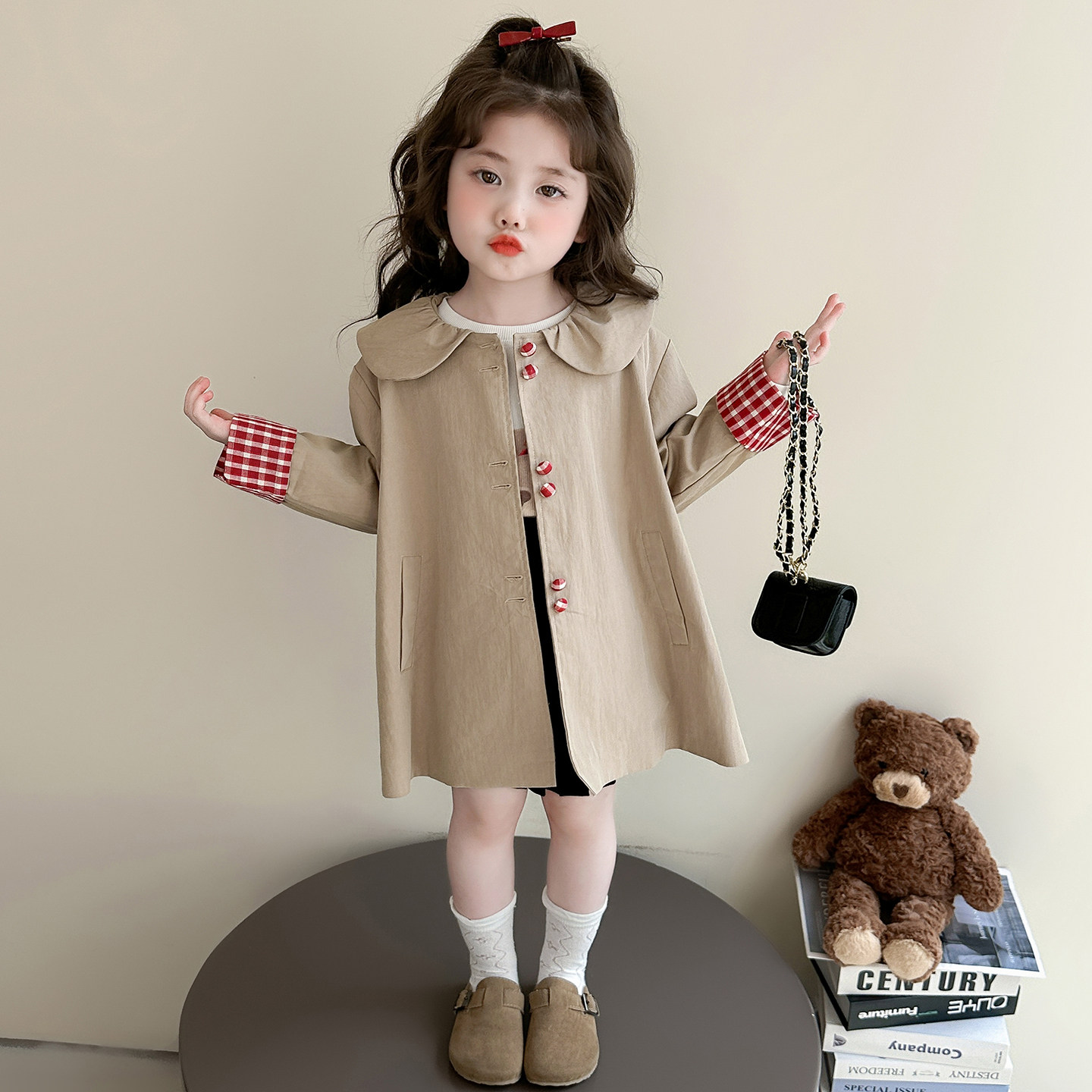 女童春秋款外套2026新款儿童女宝宝春季英伦风洋气早春装上衣风衣