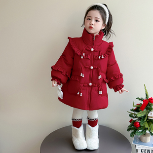 女童羽绒服2026新款过年冬季拜年服儿童冬装小女孩红色女宝宝外套