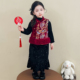 女宝宝喜庆过年衣服套装 儿童新年装 2026新款 女童加厚拜年服秋冬季