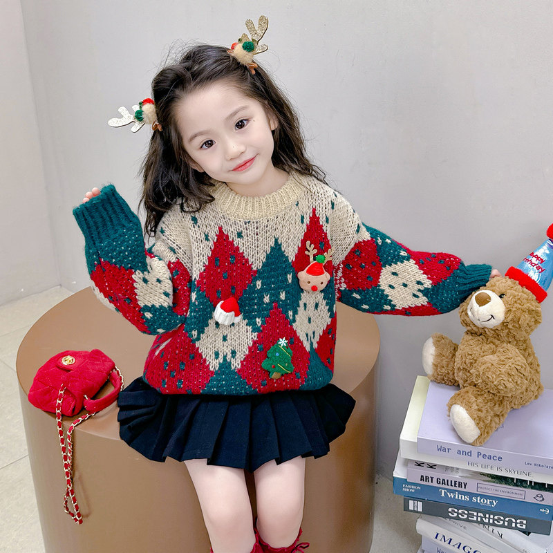 女童毛衣秋冬2025新款女宝宝洋气圣诞加厚冬季打底衫儿童针织衫冬,童装/婴儿装/亲子装,毛衣/针织衫,淘宝优惠券,粉丝福利购,淘宝优惠卷