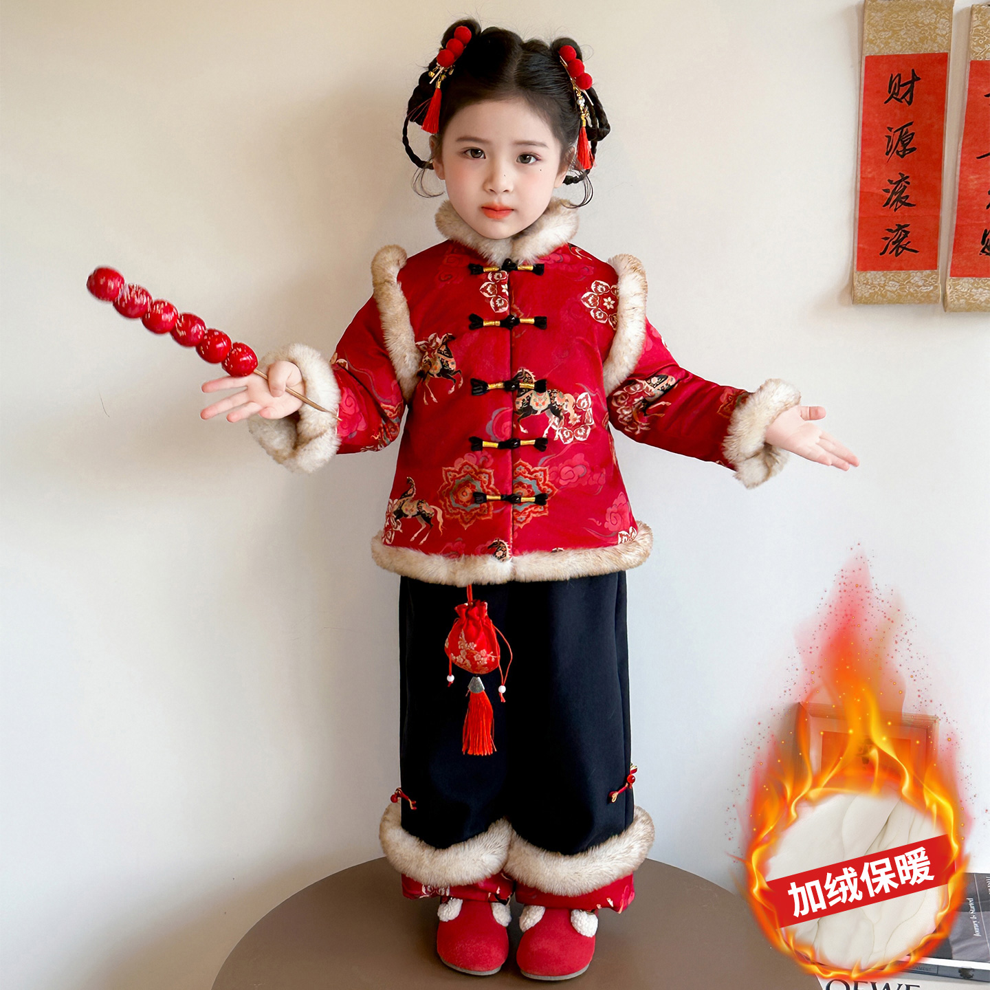 女童拜年服冬装2025新款儿