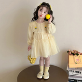 女童春秋裙子春装 连衣裙女孩宝宝奶茶公主裙 春季 2026新款 儿童夏季