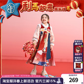 唐装 年衣童装 女童中式 新品 改良汉服加绒连衣裙拜年年服 汉服裙冬季
