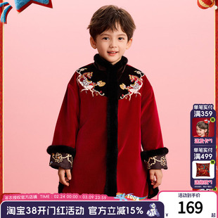 年衣童装儿童云肩唐装冬季新款男女童中式国风加厚外套过年拜年服