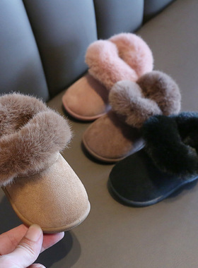 新品折扣奥特莱斯撤柜清仓0-5岁儿童雪地靴加绒加厚宝宝学步鞋冬I