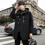 2023冬季新款中长款时尚连帽羽绒服时尚外套男DS-B247-7057-P175，男装羽绒服，电商B247