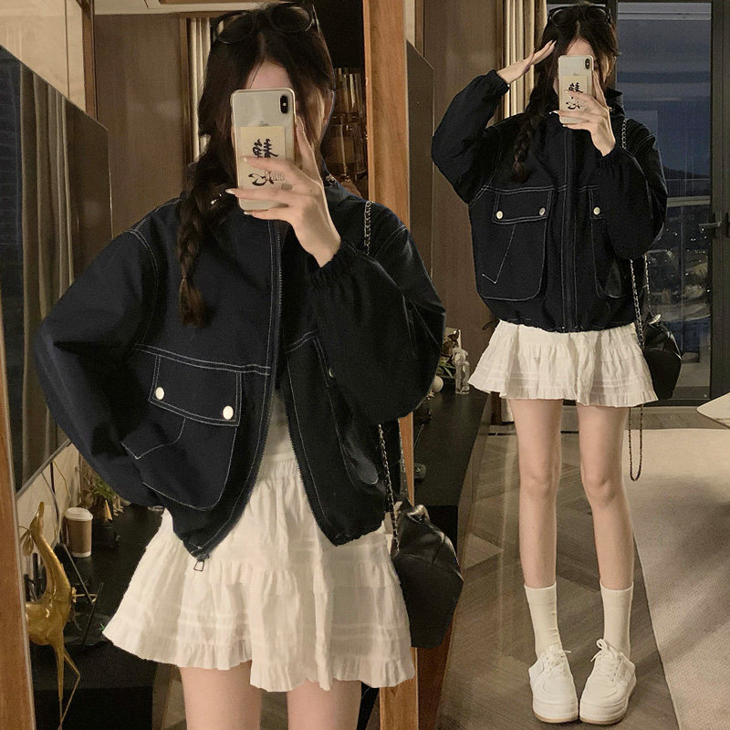 秋冬新品潮牌可爱宽松休闲夹克短外套女B247-15516-p95图片