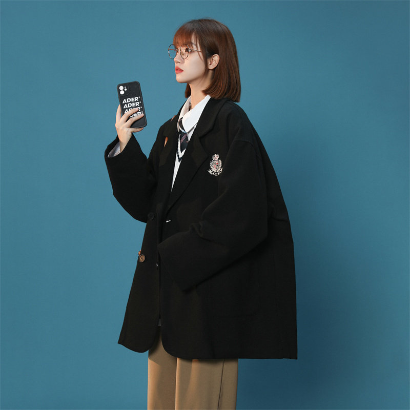 22年秋冬新款学院风休闲宽松外套高级感小西服女DS-B247-F309-P95,男装夹克,电商B247