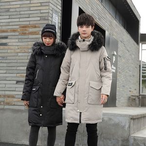 2021电商B247冬季新款中长款大毛领保暖休闲羽绒服情侣款896-P155图片