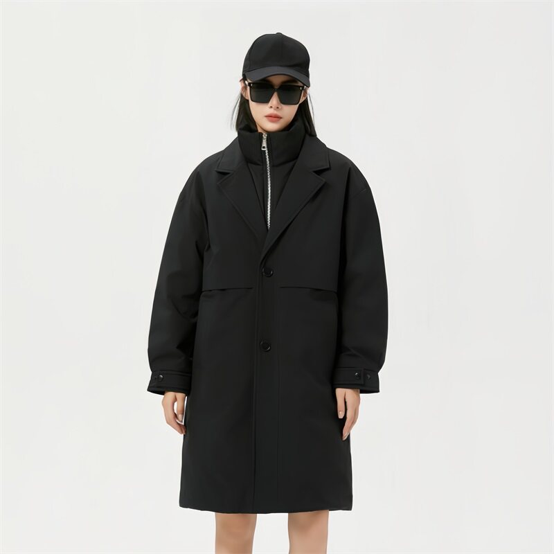 冬季标90白鸭绒连帽长款羽绒服情侣款潮带B247-26-9-p225,男装羽绒服,电商B247