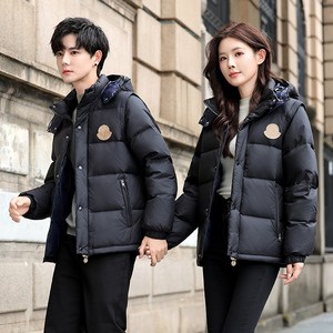 冬季保暖标90白鸭绒连帽外套羽绒服情侣款 带B247-056-p220图片