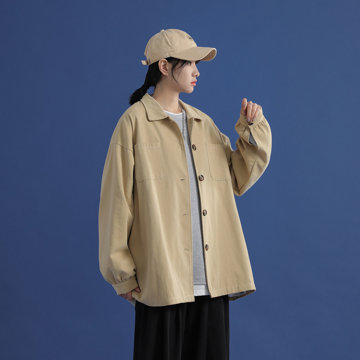 2023年秋季新款中性风ins盐系学生外套女夹克男DS-B247-A110-P75,男装夹克,电商B247