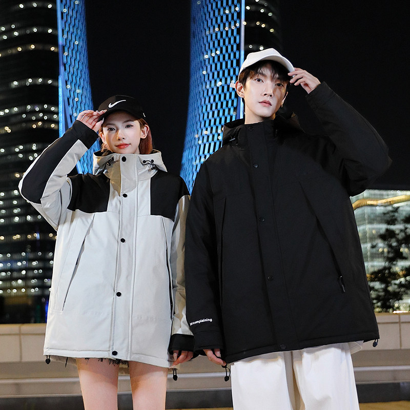冬季防风保暖连帽标白鸭绒外套羽绒服男女同款B247-2582-p130,男装羽绒服,电商B247