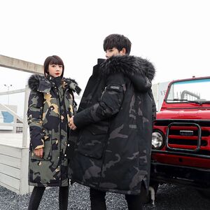2021电商B247冬季中长款大毛领保暖户外休闲羽绒服情侣款896-P155图片