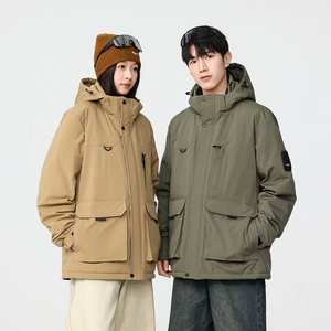 冬季暖标防风防寒白鸭绒连帽外套羽绒服情侣款B247-5322-p325，男装羽绒服，电商B247