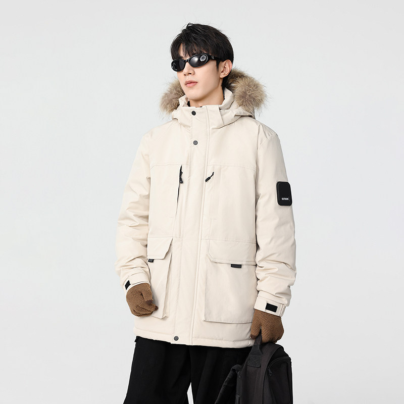 冬季保暖标白鸭绒大毛领连帽外套羽绒服情侣款B247-5355-p385,男装羽绒服,电商B247