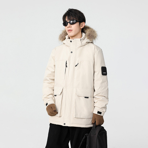 冬季保暖标白鸭绒大毛领连帽外套羽绒服情侣款B247-5355-p385图片