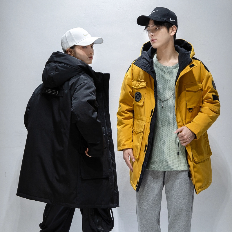 2022冬季新款中长款羽绒服连帽外套男女同款DS-B247-2129-P190,男装羽绒服,电商B247