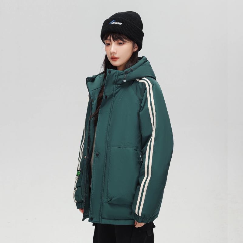 冬季防风保暖标白鸭绒连帽外套袖条羽绒服情侣款B247-236-p125,男装羽绒服,电商B247