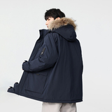 冬季保暖标白鸭绒大毛领连帽外套羽绒服情侣款B247-5355-p385，男装羽绒服，电商B247