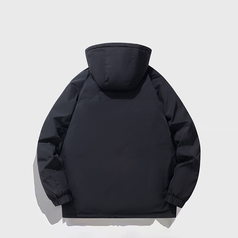 冬季防风保暖标白鸭绒连帽外套袖条羽绒服情侣款B247-236-p125,男装羽绒服,电商B247