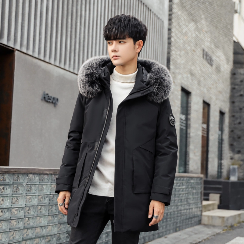 2022冬季新款狐狸毛羽绒服大毛领加厚外套男装DS-B247-2099-P200图片