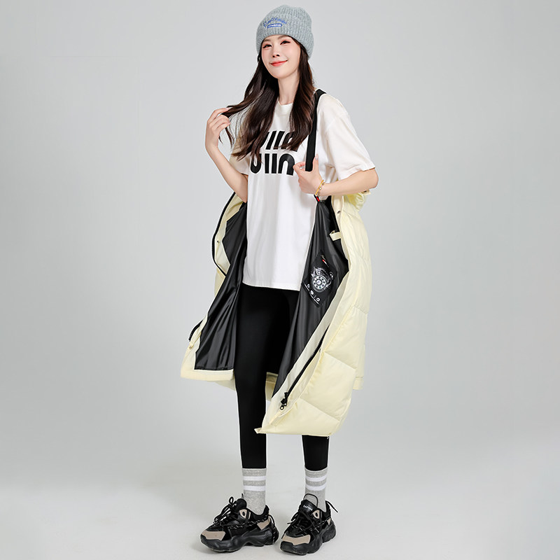 冬季标90白鸭绒连帽外套长款绒服情侣款带B247-052-p265,男装羽绒服,电商B247