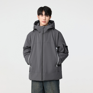 冬季暖标防风防寒白鸭绒连帽外套羽绒服情侣款B247-5333-p305图片