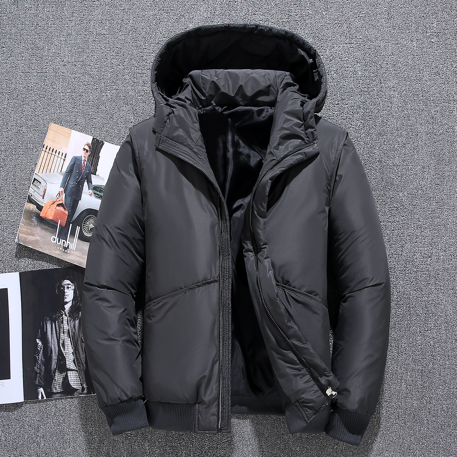 2020电商B247冬季新款羽绒服连帽加厚男士韩版保暖短款7804-P90图片