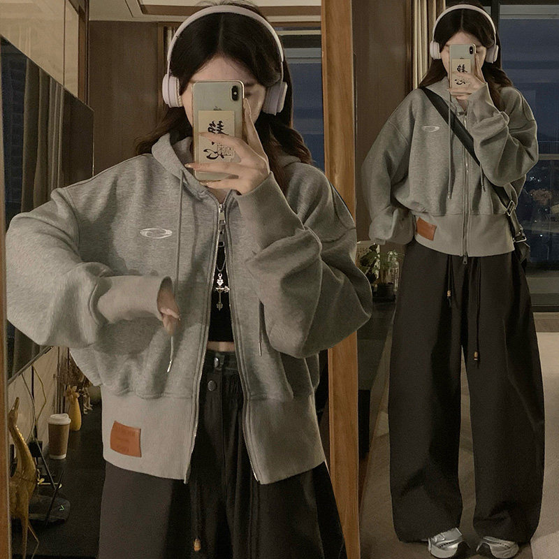 秋冬新品潮牌可爱宽松休闲夹克短外套女B247-16646-p87图片