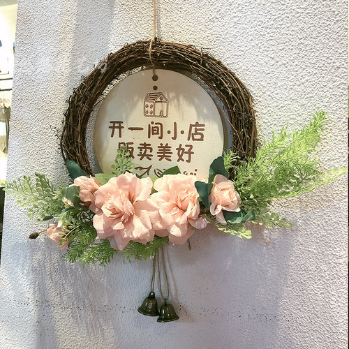 背景服装店进门口遮丑欢迎挂件