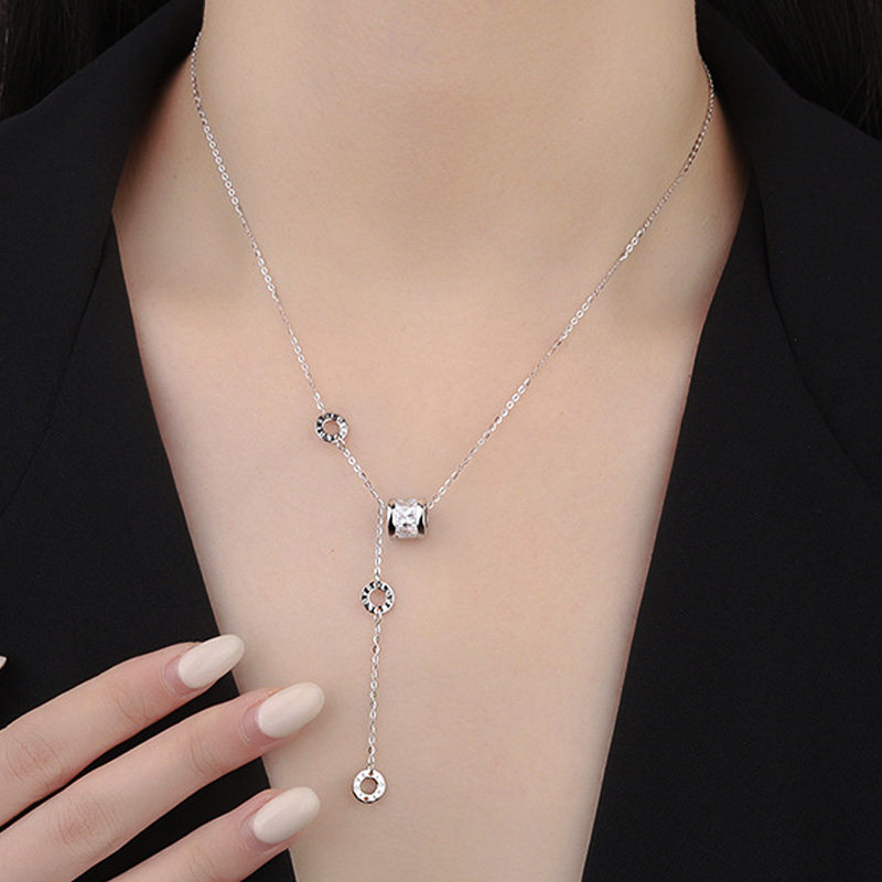 KLZ小蛮腰纯银项链女999足银正品高级性感锁骨颈链玫瑰金时尚饰品