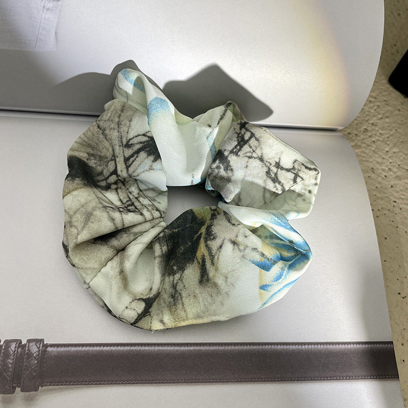 新中式水墨油画大肠发圈女高级感后脑勺气质扎头绳复古发饰