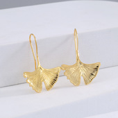 银杏叶小清新耳环韩系高级感生动逼真优雅气质灵动迷人耳挂
