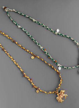 斑马编绳项链新中式民族游牧风简约气质大斑马