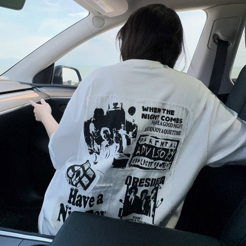 DYXY美式高街字母印花T恤
