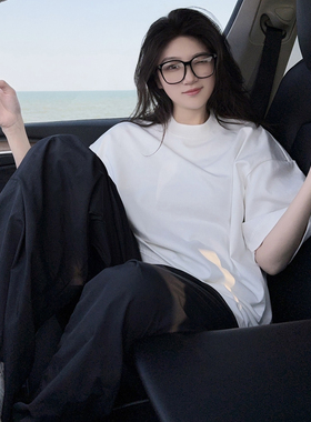 DYXY美式高街350克高克重纯色T恤纯棉纯色短袖简约2025夏季男女潮