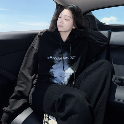 DXYY美式高街复古设计感小众oversize连帽卫衣宽松上衣bf男女潮牌