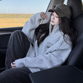 设计感小众通勤针织衫 DYXY美式 小高领拉链慵懒软糯毛衣情侣韩版 潮