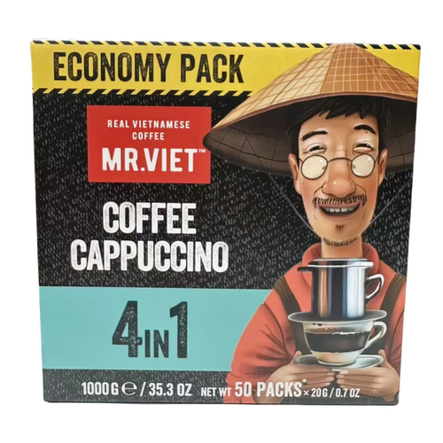 越南进口MR.VIET越南先生速溶咖啡苦咖啡三合一卡布奇诺味咖啡