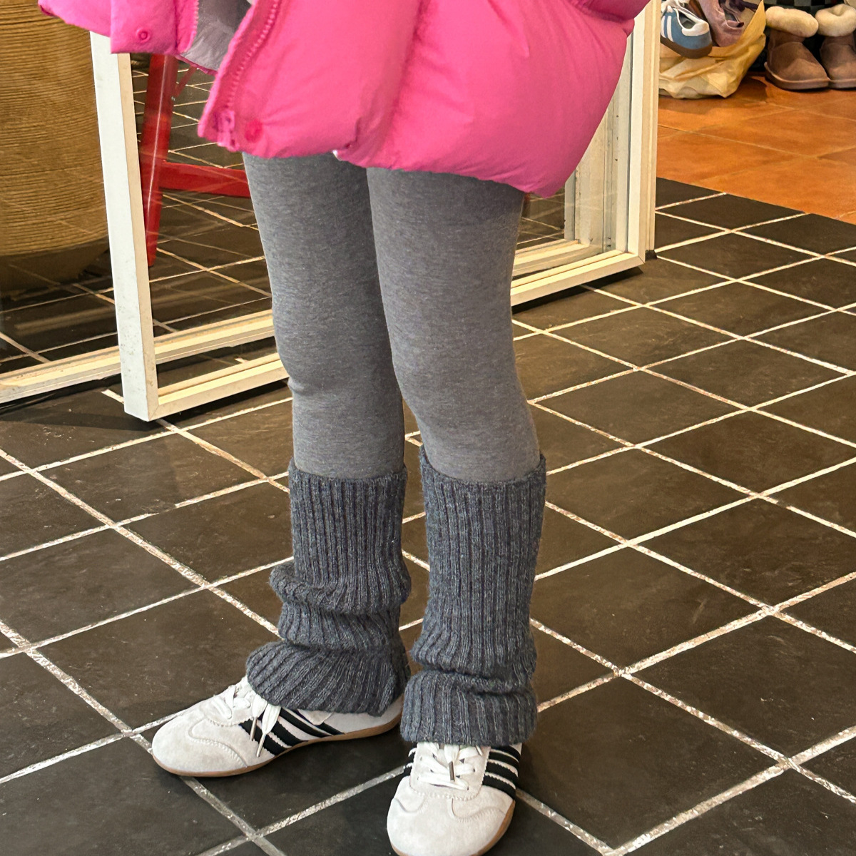 2025冬季加厚女童打底裤带袜套