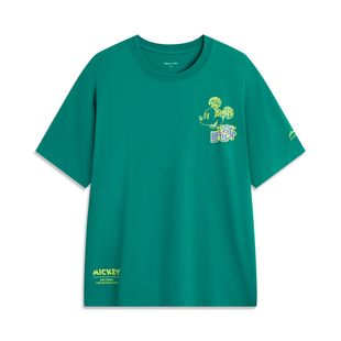 NING 文化衫 李宁迪士尼米奇联名男子短袖 新品 AHSUA75 T恤24夏季