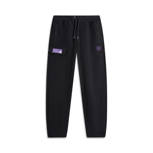 李宁休闲裤男春季韦德系列舒适简约透气宽松休闲长裤AKXU461--B品