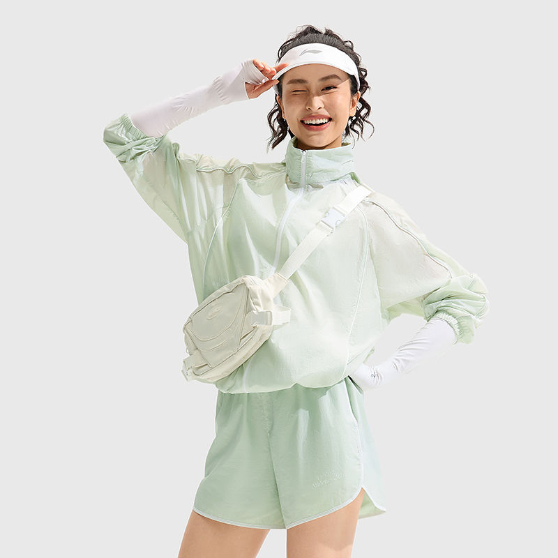 李宁冰沙防晒健身系列女款冰感舒适宽松运动风衣AFDU682