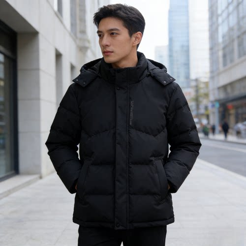 361°男保暖连帽时尚百搭防风短款成人运动羽绒服552444301N