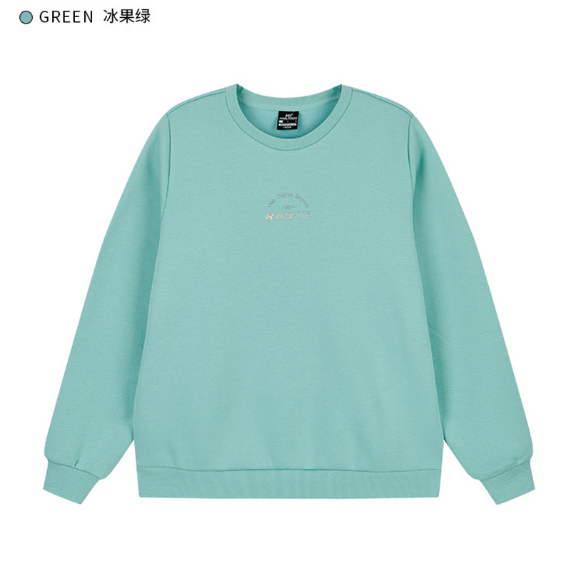 361°女子跑步系列秋冬季加绒保暖卫衣圆领套头运动服562242002A