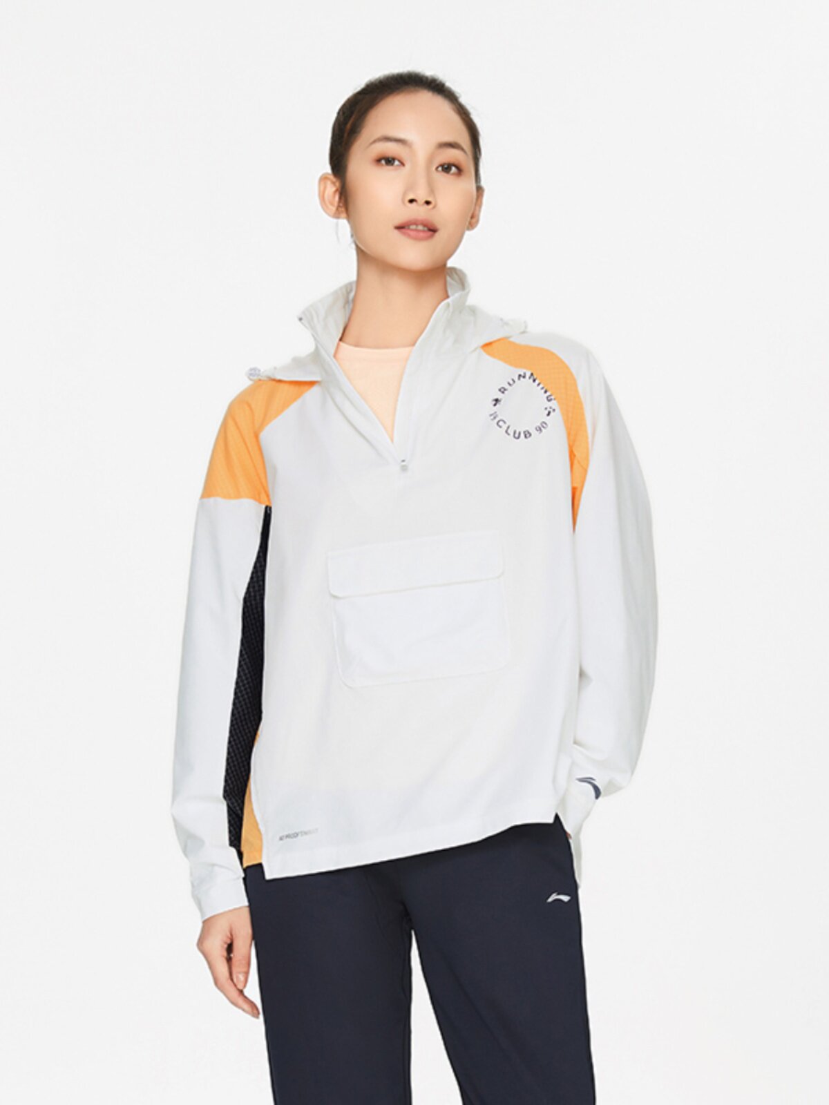 LI NING 여성 가을 ??캐주얼 스포츠 세련된 컴포트 윈드 브레이커 다목적 통기성 루즈 가디건 후드 탑 AFDS048