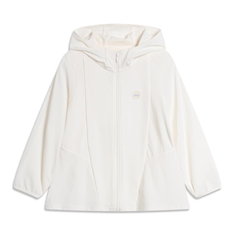 李宁运动生活系列女小童夏冰感舒适针织运动连帽外套YFDU178-B品